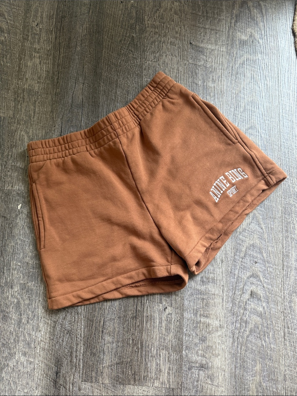 Anine Bing Rust Brown Terry Athletic Lounge Shorts